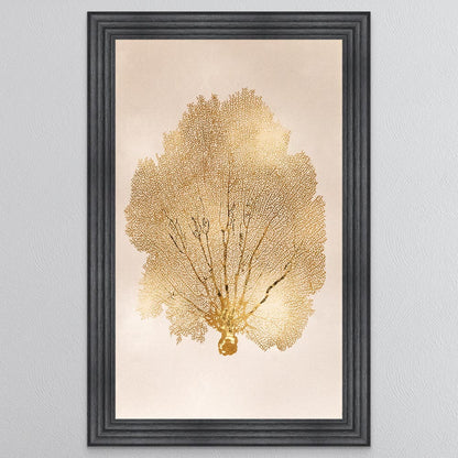 Gold Leaf 1 with Gold Foil Framed Wall Art