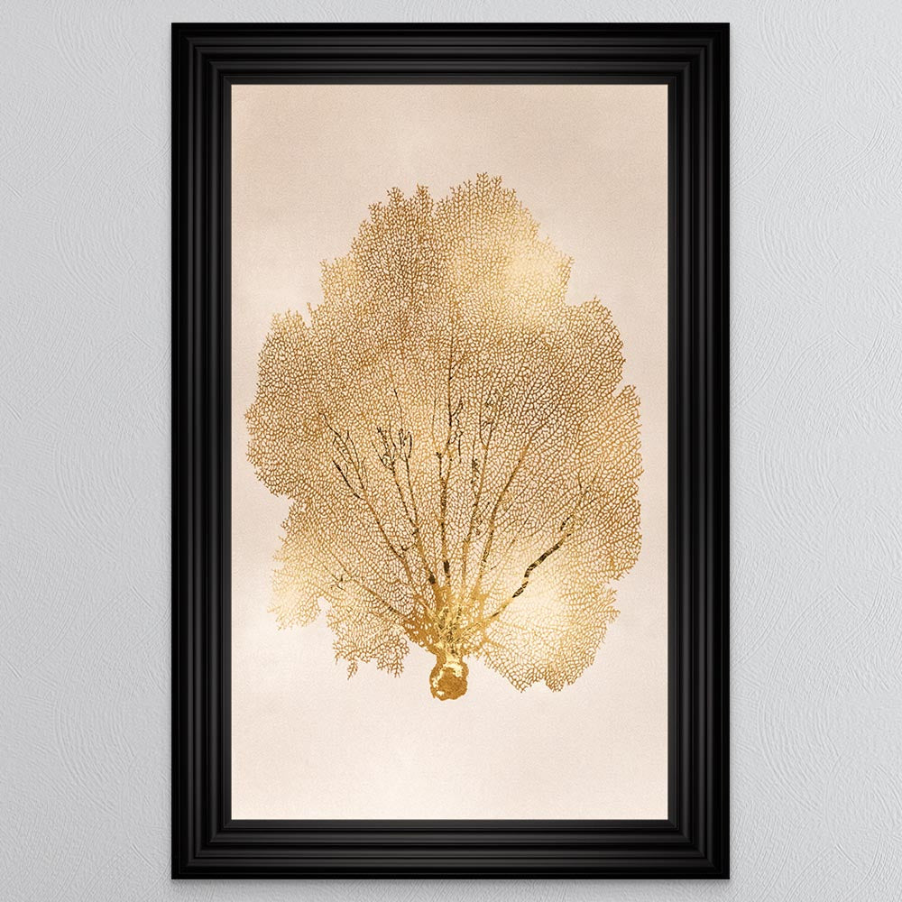 Gold Leaf 1 with Gold Foil Framed Wall Art