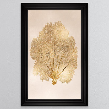 Gold Leaf 1 with Gold Foil Framed Wall Art