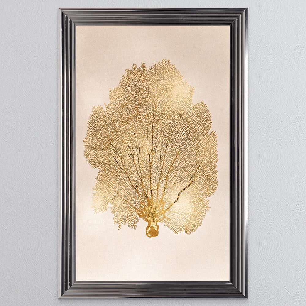 Gold Leaf 1 with Gold Foil Framed Wall Art