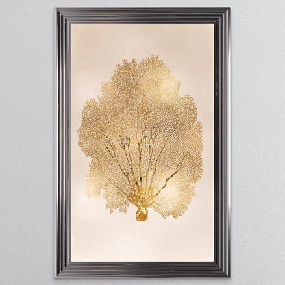 Gold Leaf 1 with Gold Foil Framed Wall Art