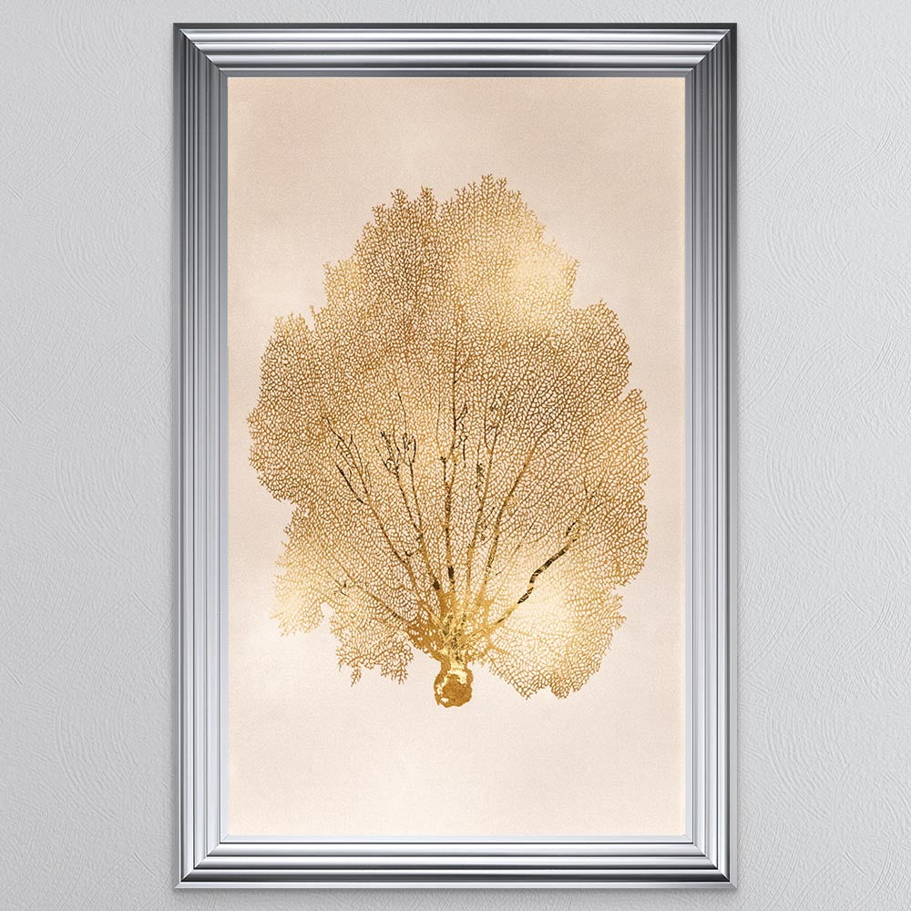 Gold Leaf 1 with Gold Foil Framed Wall Art