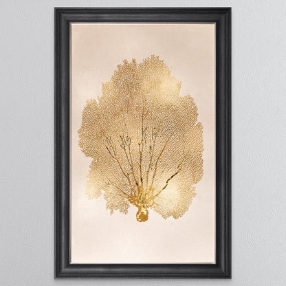 Gold Leaf 1 with Gold Foil Framed Wall Art