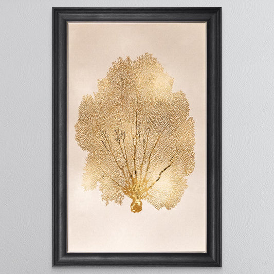 Gold Leaf 1 with Gold Foil Framed Wall Art