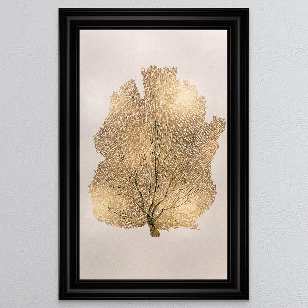 Gold Leaf 2 with Gold Foil Framed Wall Art