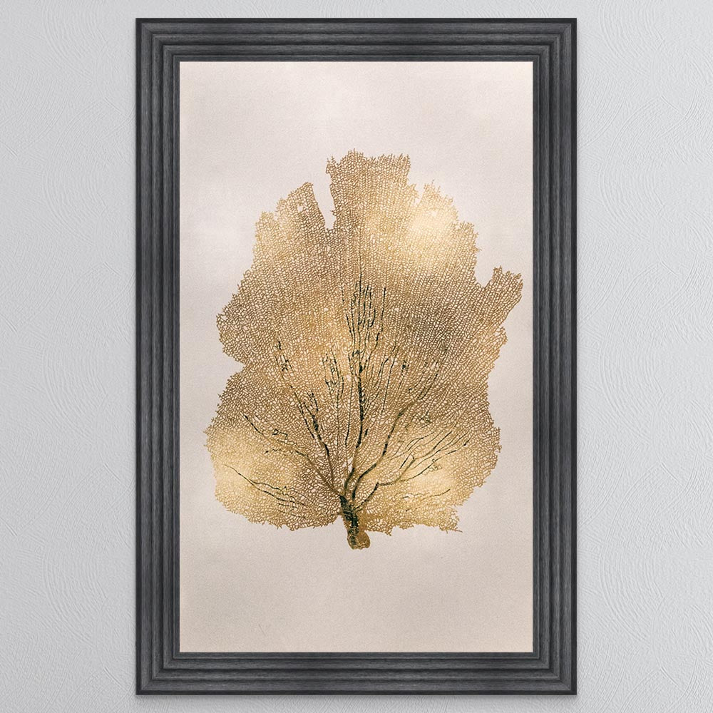 Gold Leaf 2 with Gold Foil Framed Wall Art