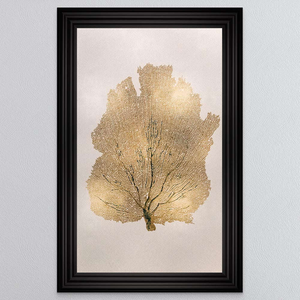 Gold Leaf 2 with Gold Foil Framed Wall Art