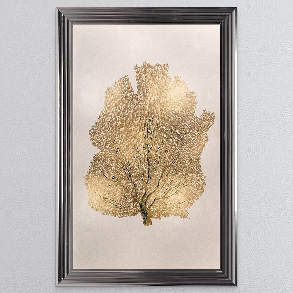 Gold Leaf 2 with Gold Foil Framed Wall Art