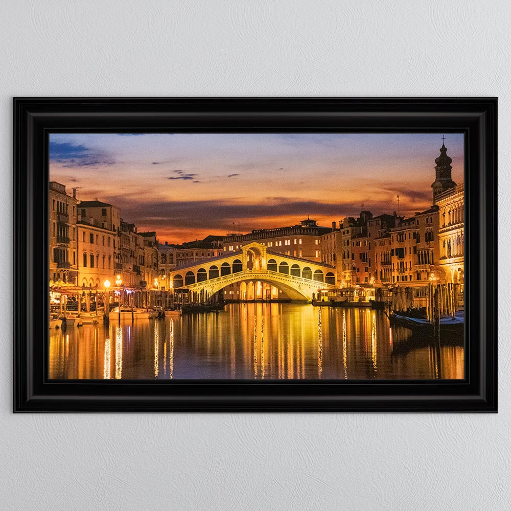 Rialto Bridge - Venice with Gold Foil Framed Wall Art