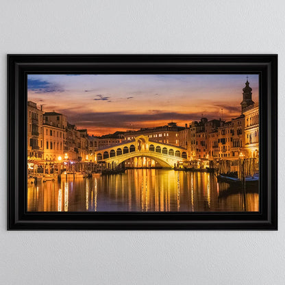 Rialto Bridge - Venice with Gold Foil Framed Wall Art