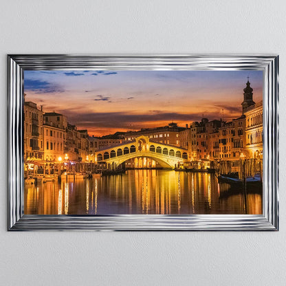 Rialto Bridge - Venice with Gold Foil Framed Wall Art