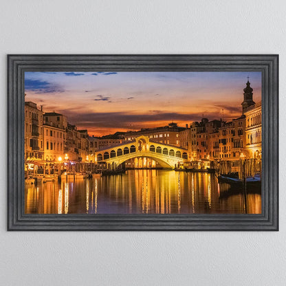 Rialto Bridge - Venice with Gold Foil Framed Wall Art