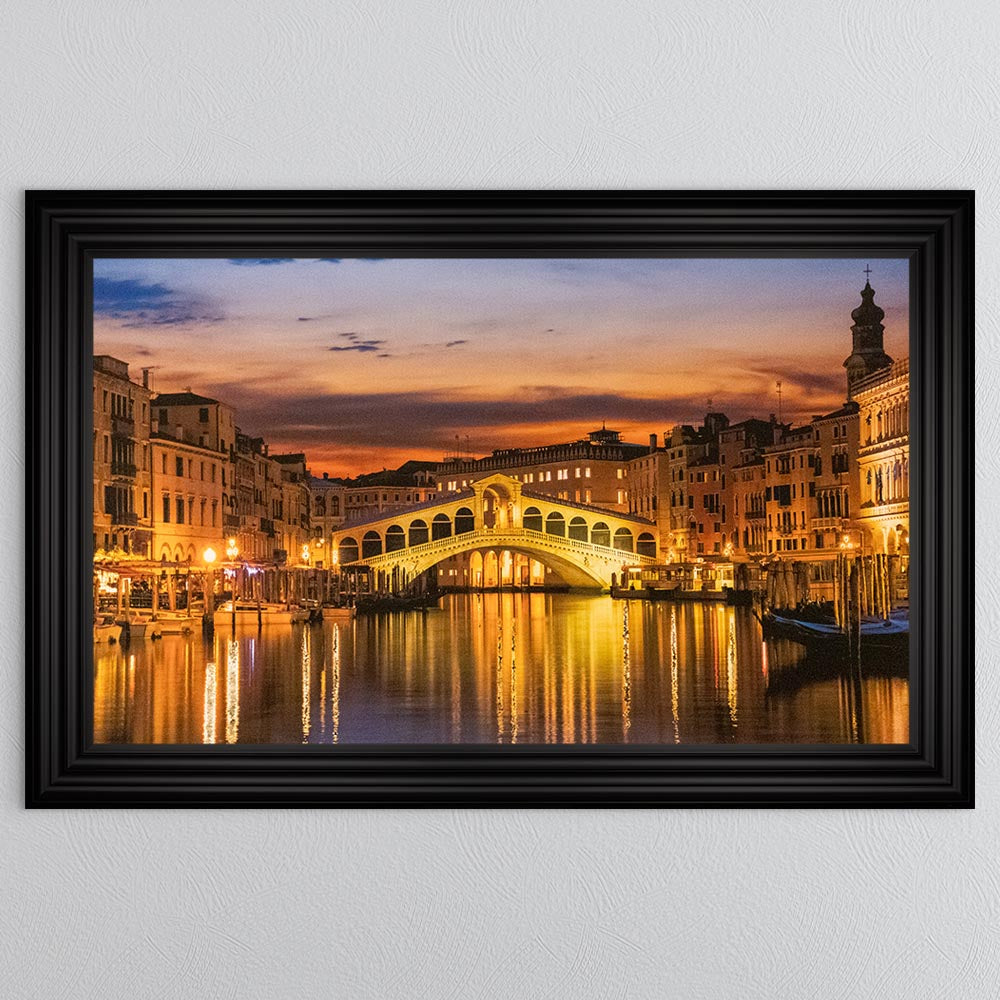 Rialto Bridge - Venice with Gold Foil Framed Wall Art
