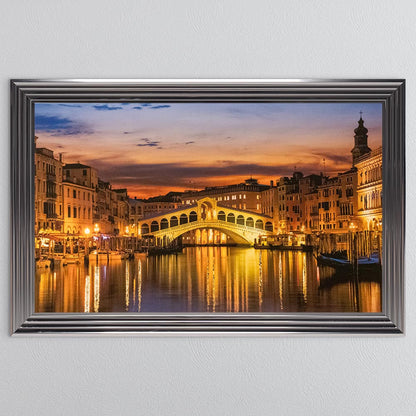 Rialto Bridge - Venice with Gold Foil Framed Wall Art