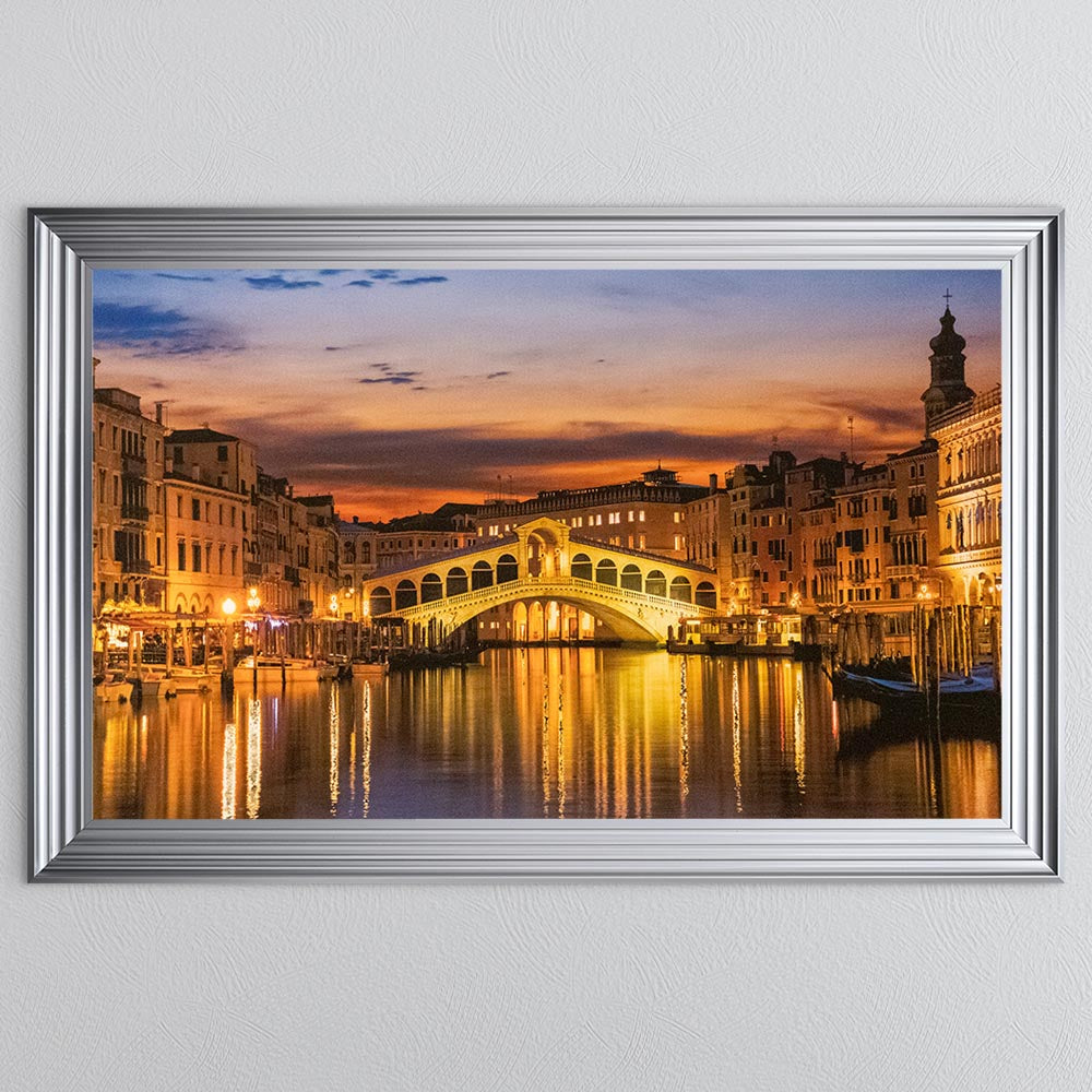 Rialto Bridge - Venice with Gold Foil Framed Wall Art