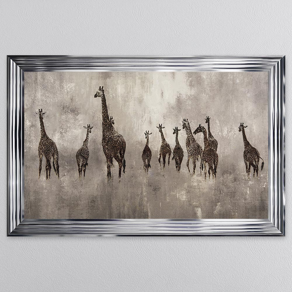 Giraffes On The Move Framed Wall Art