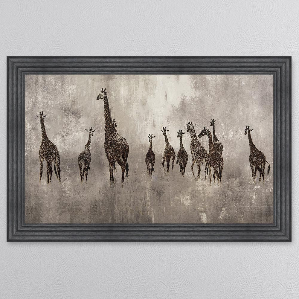 Giraffes On The Move Framed Wall Art