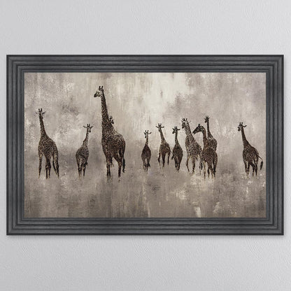 Giraffes On The Move Framed Wall Art