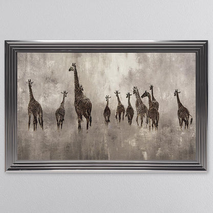 Giraffes On The Move Framed Wall Art