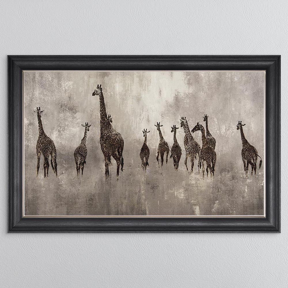 Giraffes On The Move Framed Wall Art