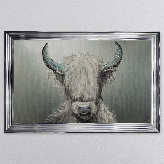 Sterling Silver Cow Framed Wall Art