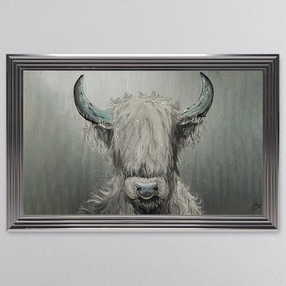 Sterling Silver Cow Framed Wall Art