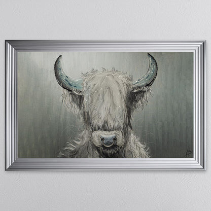 Sterling Silver Cow Framed Wall Art