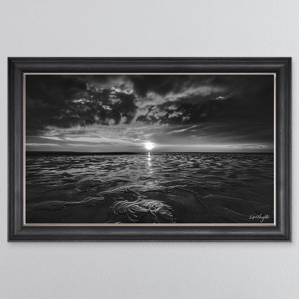Stormy Sunset In Black And White Framed Wall Art
