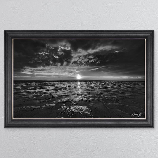 Stormy Sunset In Black And White Framed Wall Art