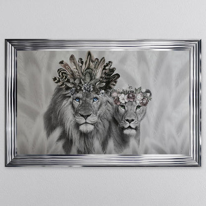 Lion King And Queen Of The Family Framed Wall Art