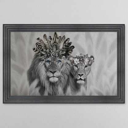 Lion King And Queen Of The Family Framed Wall Art