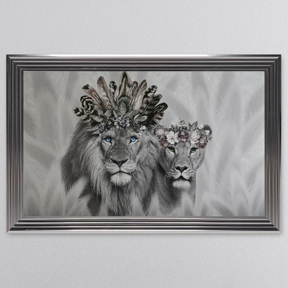 Lion King And Queen Of The Family Framed Wall Art