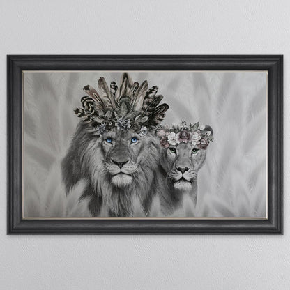 Lion King And Queen Of The Family Framed Wall Art