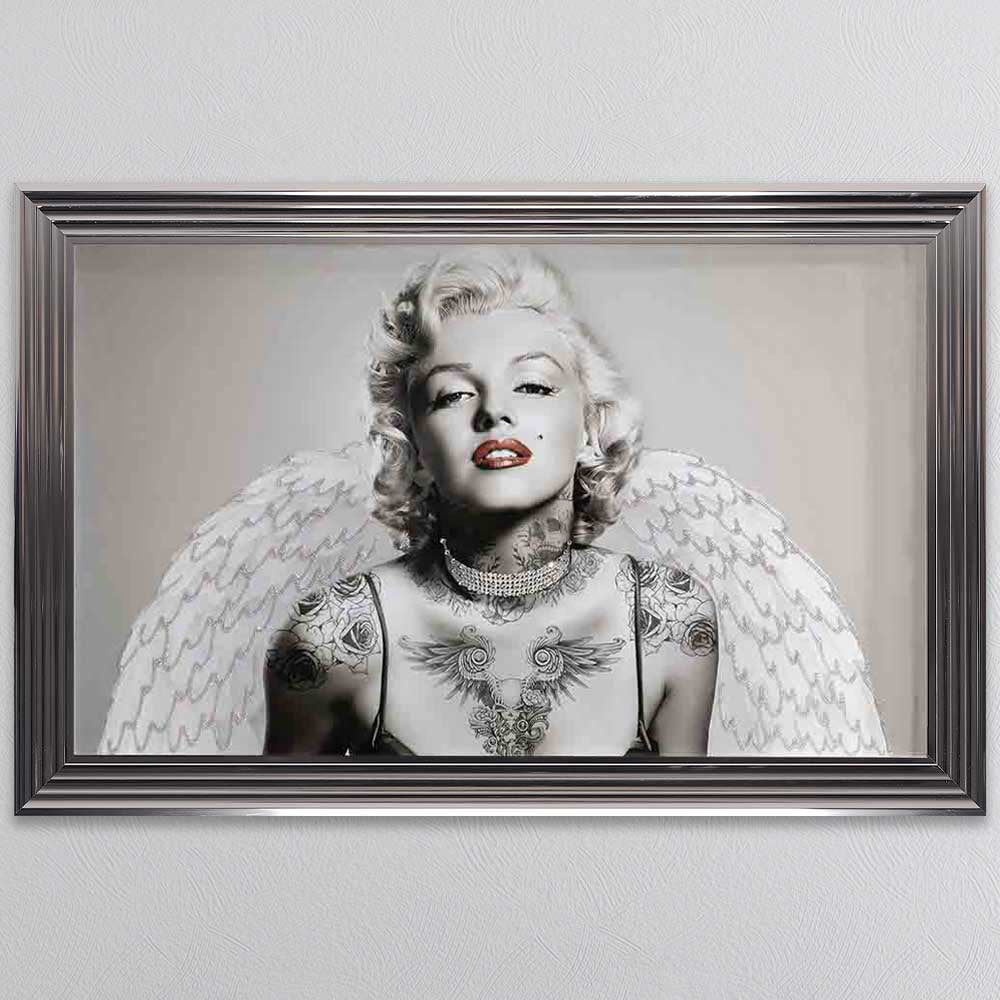 Tattooed Marilyn Monroe With Wings Framed Wall Art