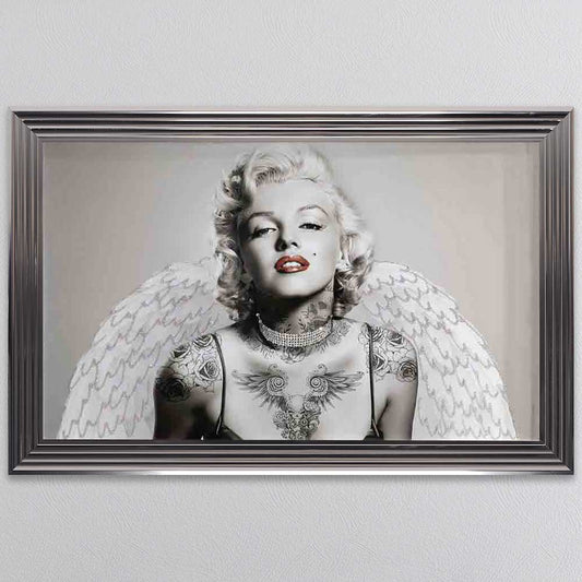 Tattooed Marilyn Monroe With Wings Framed Wall Art