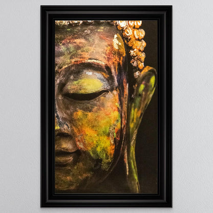 Buddha with Multi metallic foil Framed Wall Art