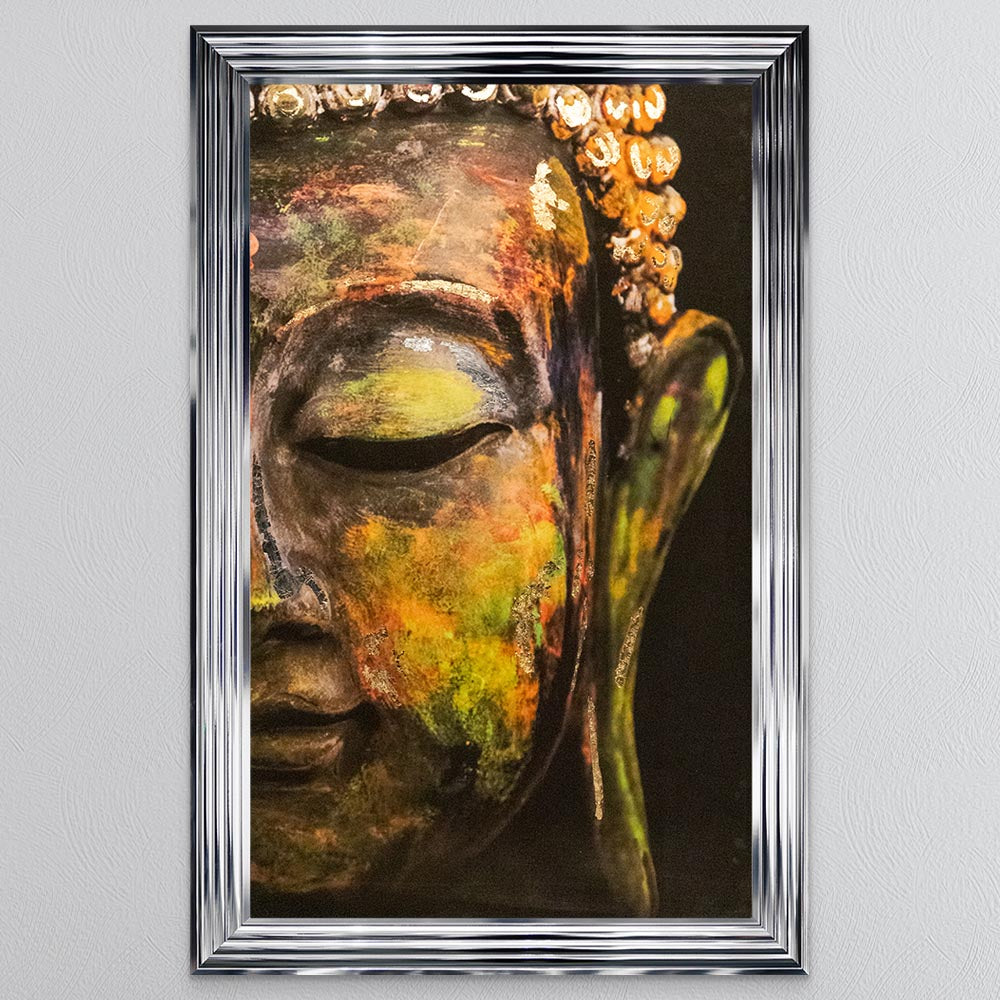 Buddha with Multi metallic foil Framed Wall Art