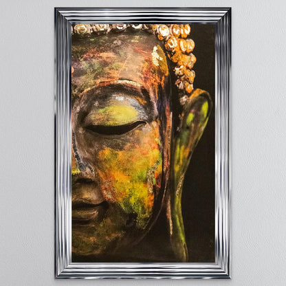 Buddha with Multi metallic foil Framed Wall Art
