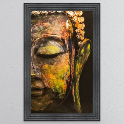 Buddha with Multi metallic foil Framed Wall Art