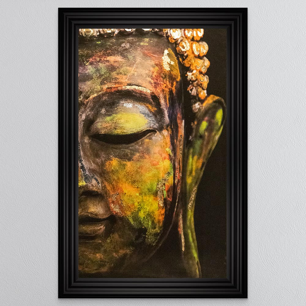 Buddha with Multi metallic foil Framed Wall Art