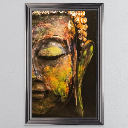 Buddha with Multi metallic foil Framed Wall Art