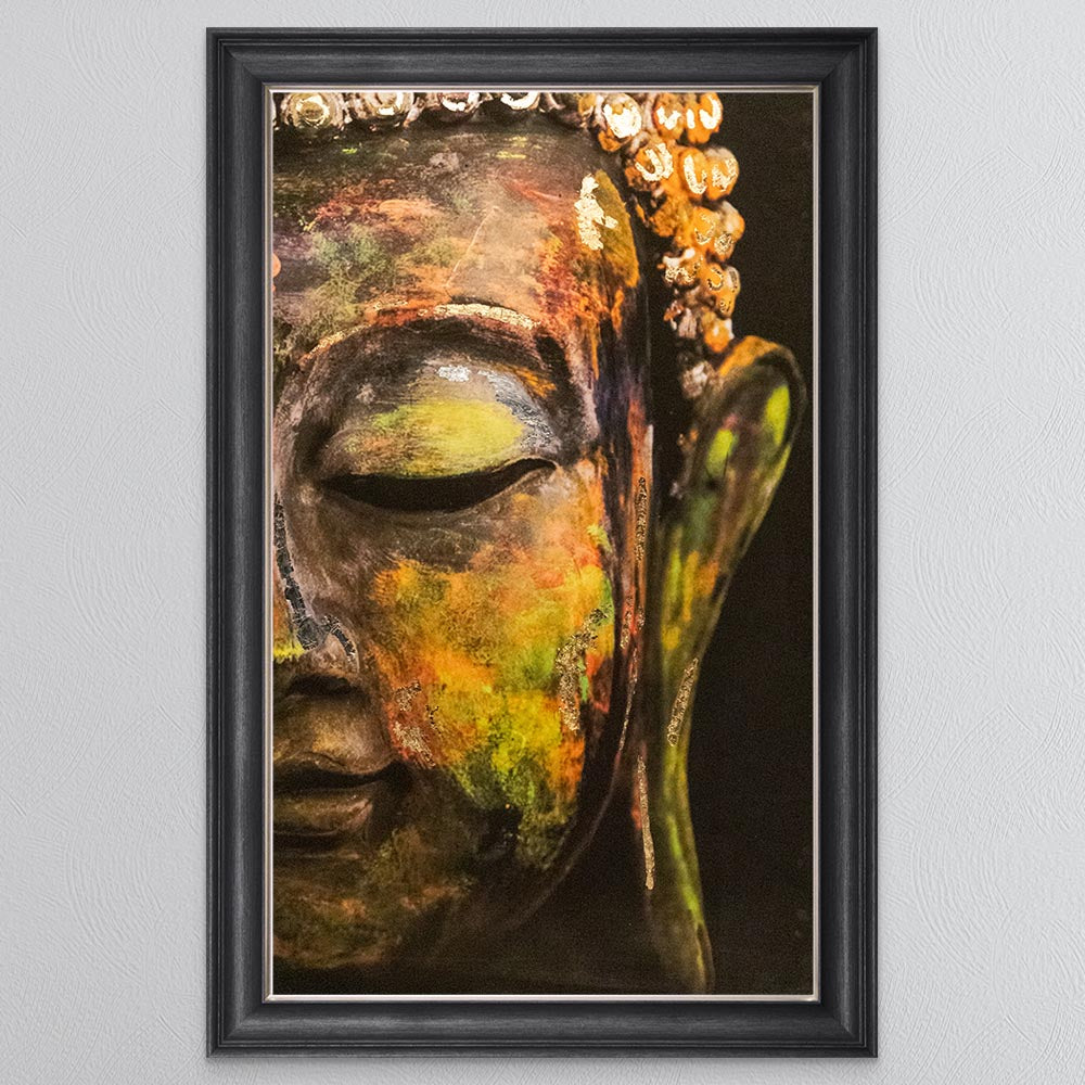 Buddha with Multi metallic foil Framed Wall Art