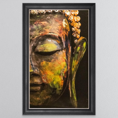 Buddha with Multi metallic foil Framed Wall Art