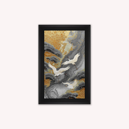 Neutral River Crane 1 Framed Wall Art