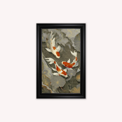 Neutral River Koi 1 Framed Wall Art