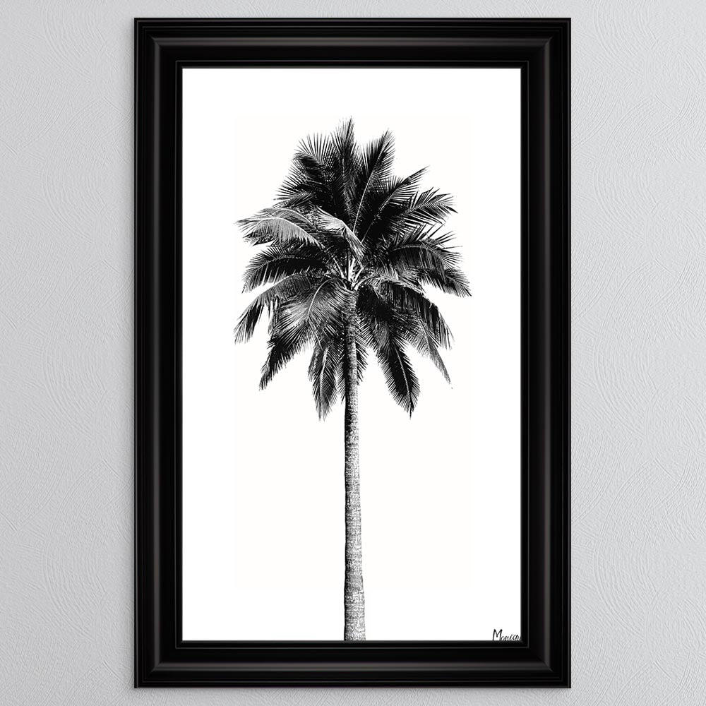Black And White Palm Trees 1 Framed Wall Art
