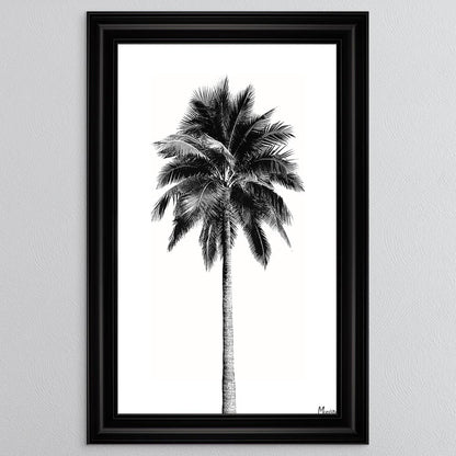 Black And White Palm Trees 1 Framed Wall Art