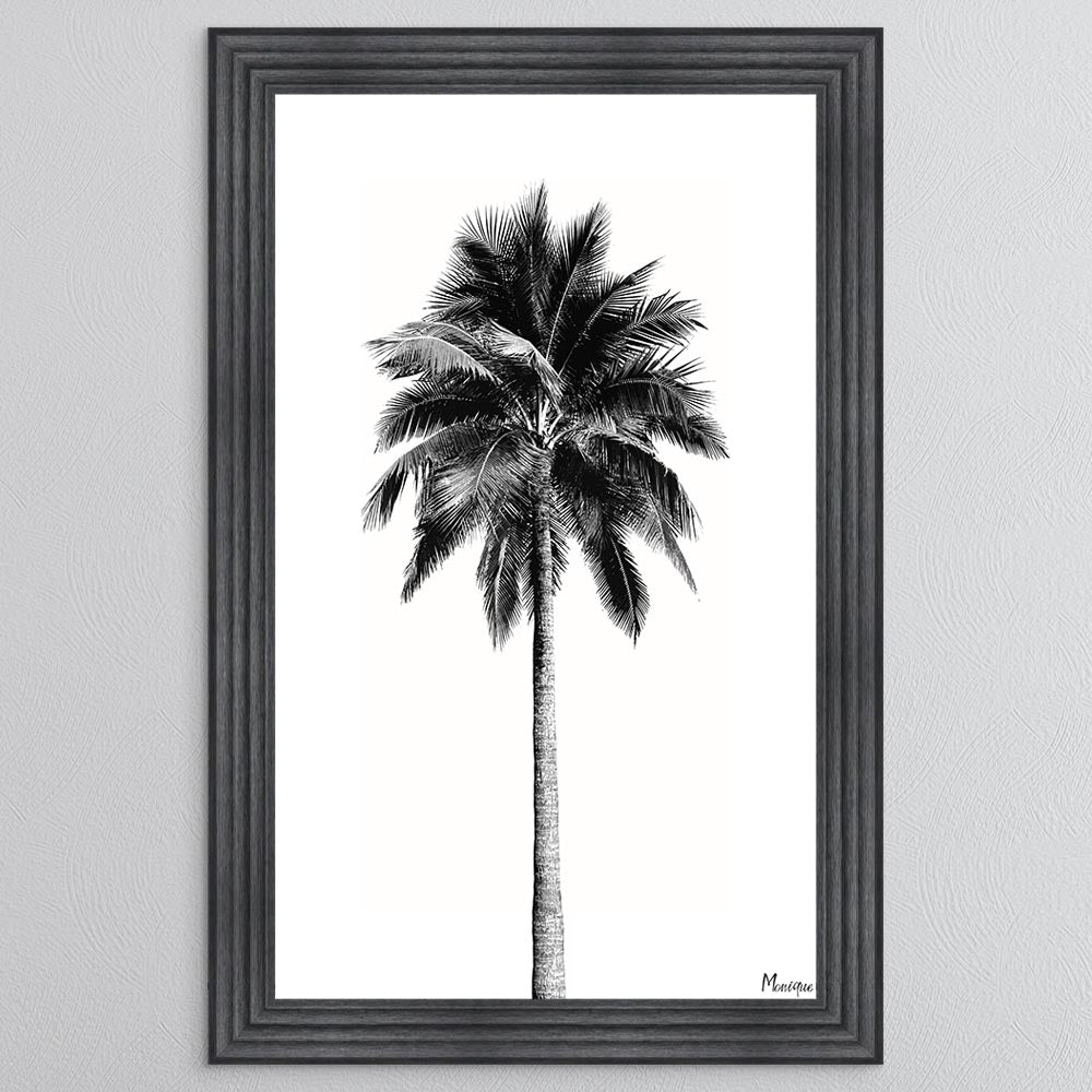 Black And White Palm Trees 1 Framed Wall Art