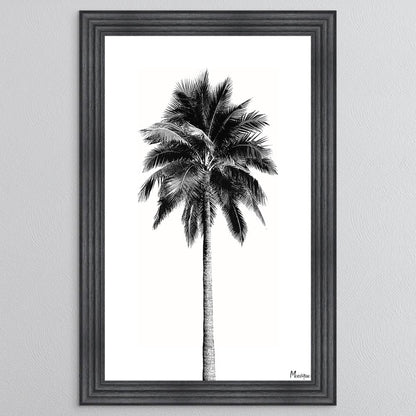 Black And White Palm Trees 1 Framed Wall Art