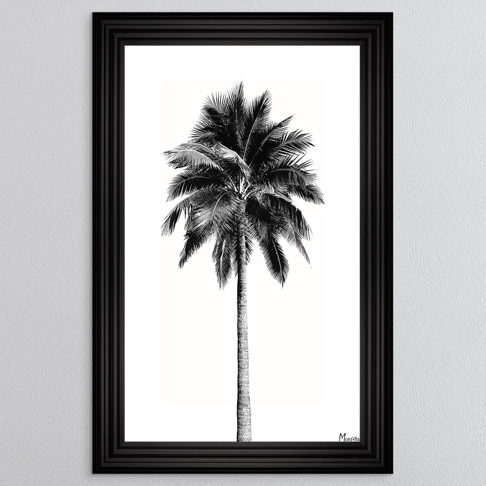 Black And White Palm Trees 1 Framed Wall Art